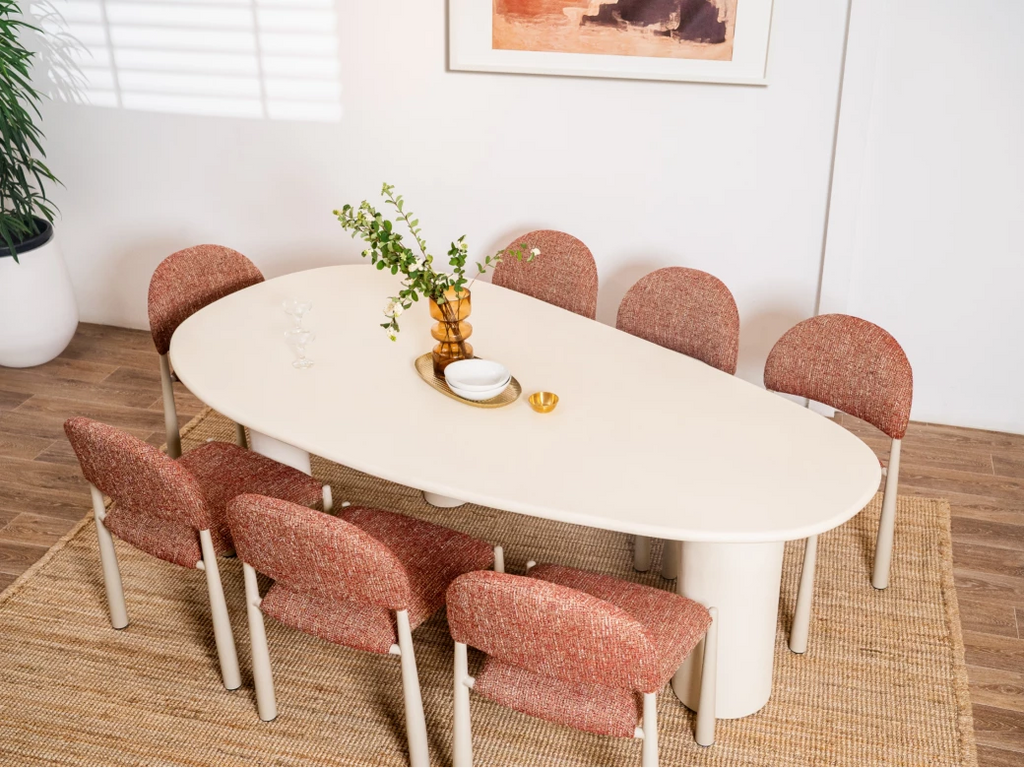 Coastal Curve Dining Table - Pebble