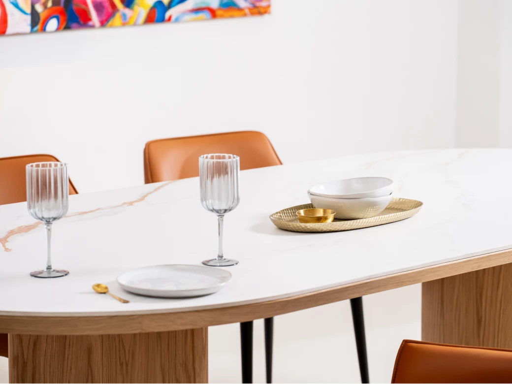 Lucerne Dining Table - Natural/ Ceramic