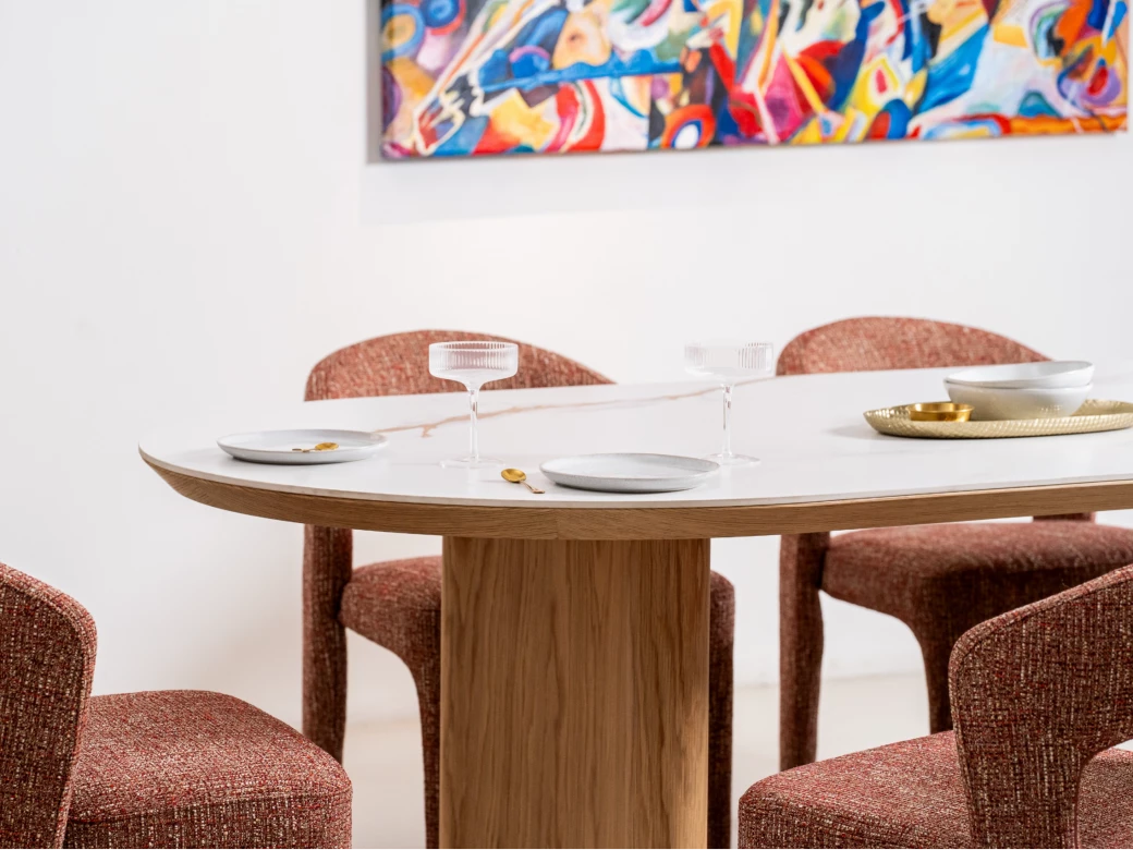 Lucerne Dining Table - Natural/ Ceramic