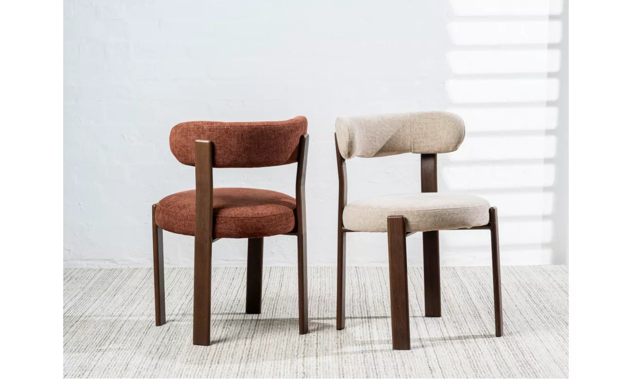 Carmo Dining Chair - Set of 2 - Beige/Walnut