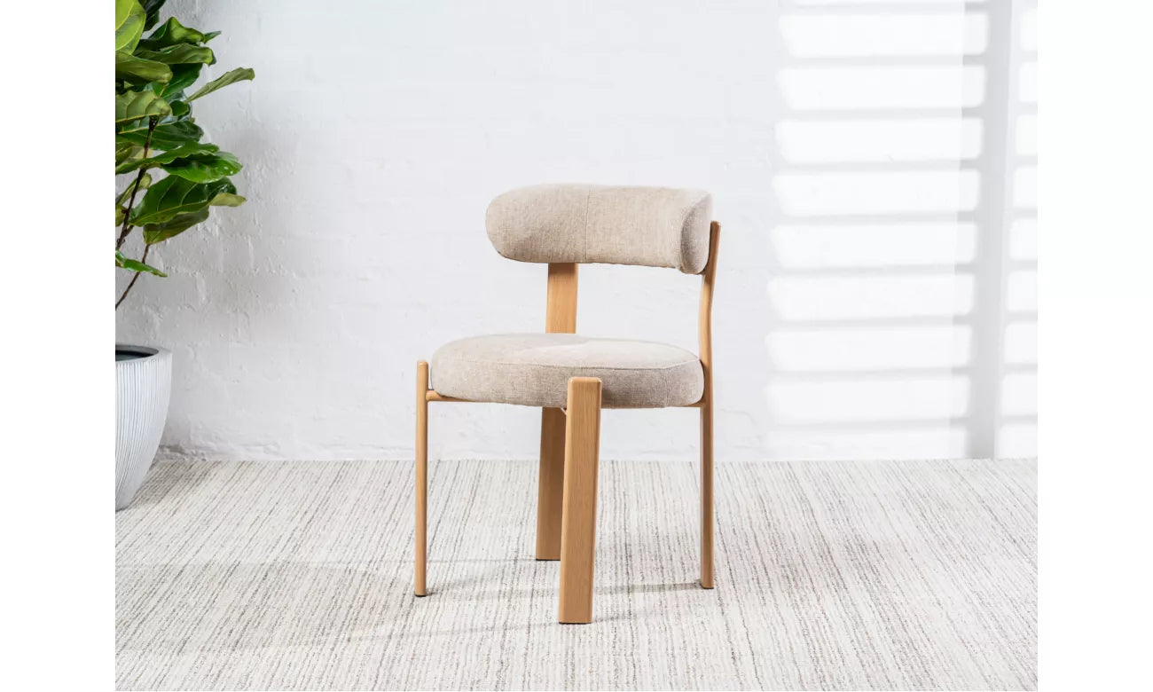 Carmo Dining Chair - Set of 2 - Beige/Natural