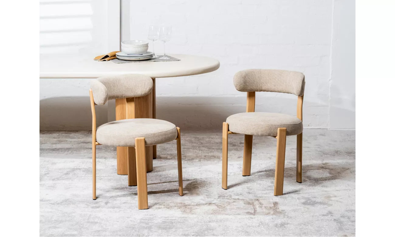 Carmo Dining Chair - Set of 2 - Beige/Natural