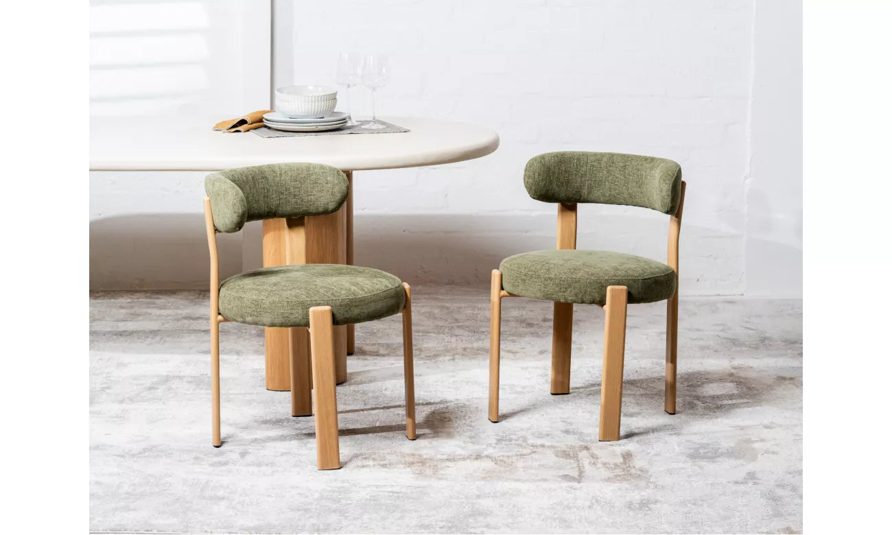 Carmo Dining Chair - Set of 2 - Olive/Natural