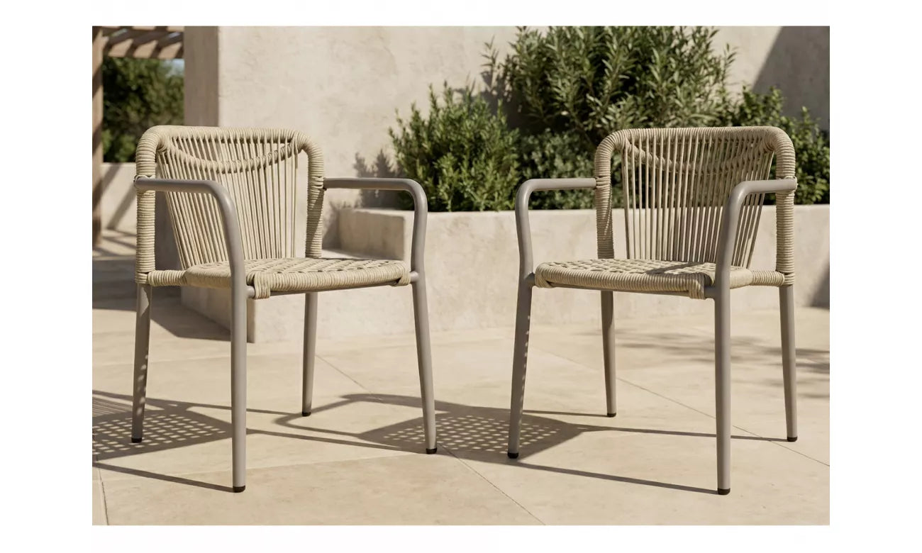 Havana Outdoor Dining Chair - Set of 2- Champagne