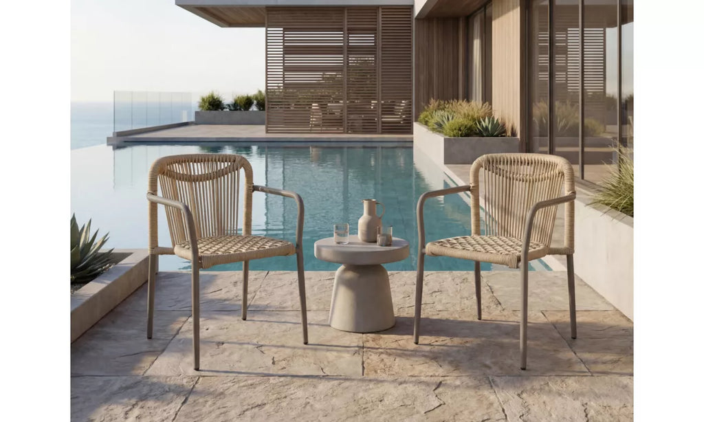 Havana Outdoor Dining Chair - Set of 2- Champagne