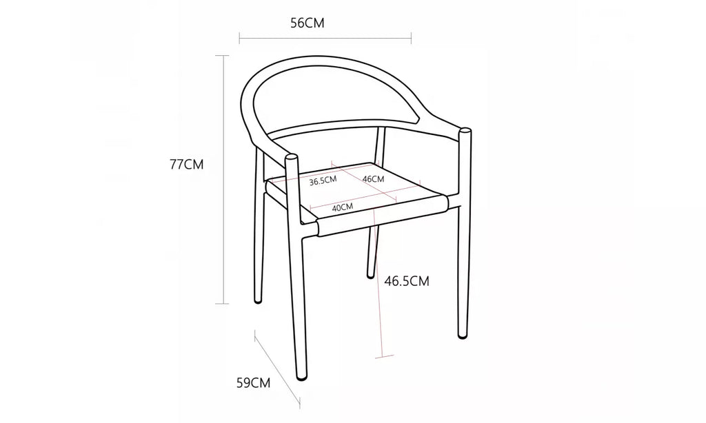 Tobago Outdoor Dining Chair - Set of 2- Charcoal