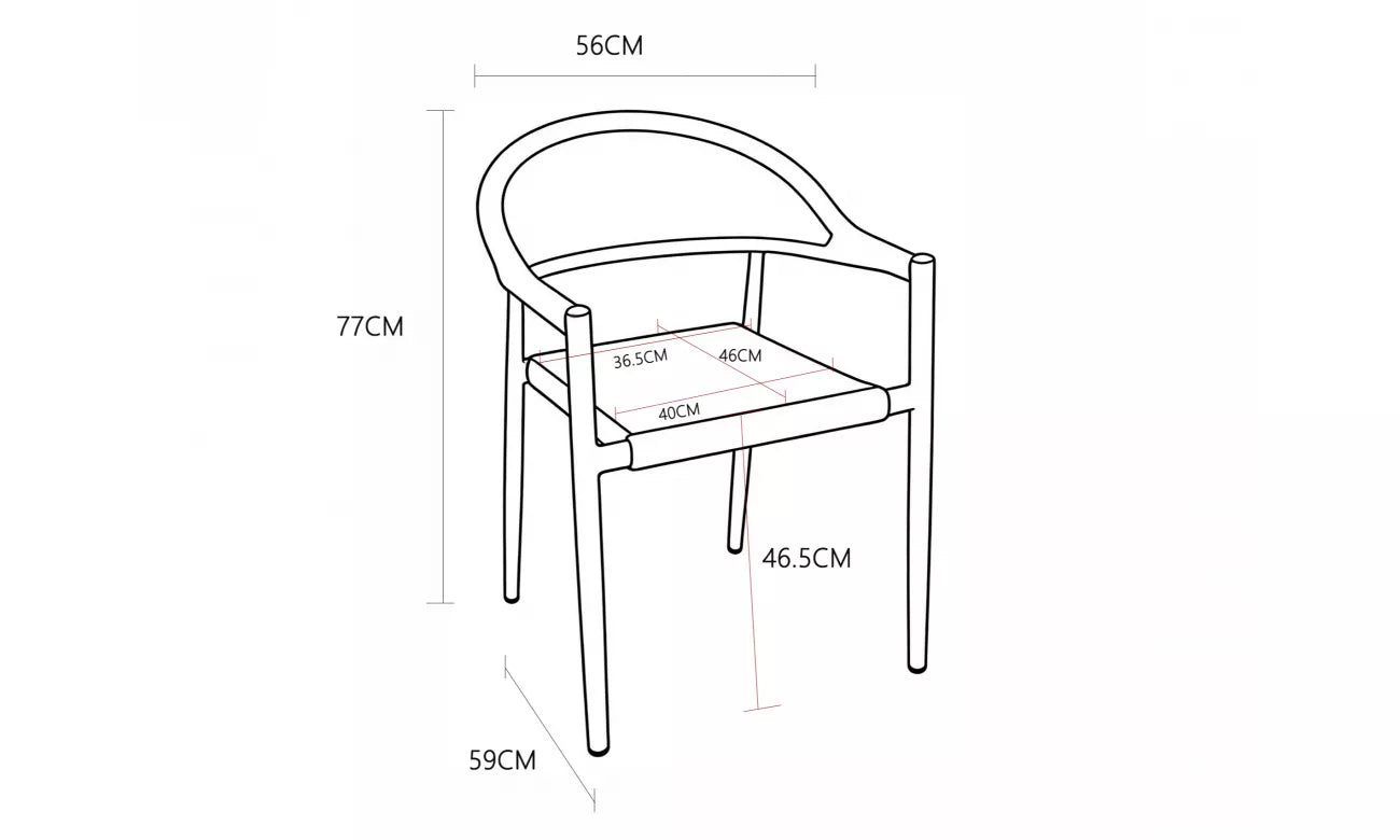 Tobago Outdoor Dining Chair - Set of 2- Charcoal