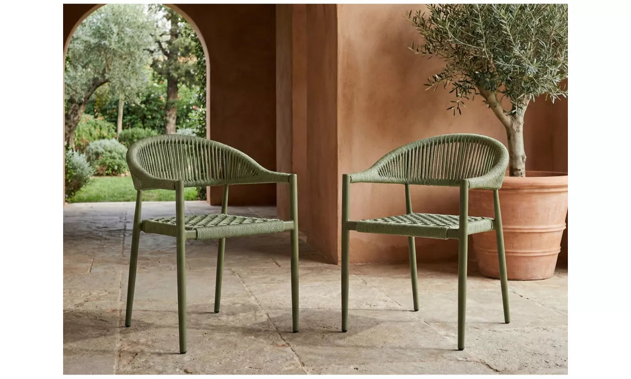 Tobago Outdoor Dining Chair - Set of 2- Lime