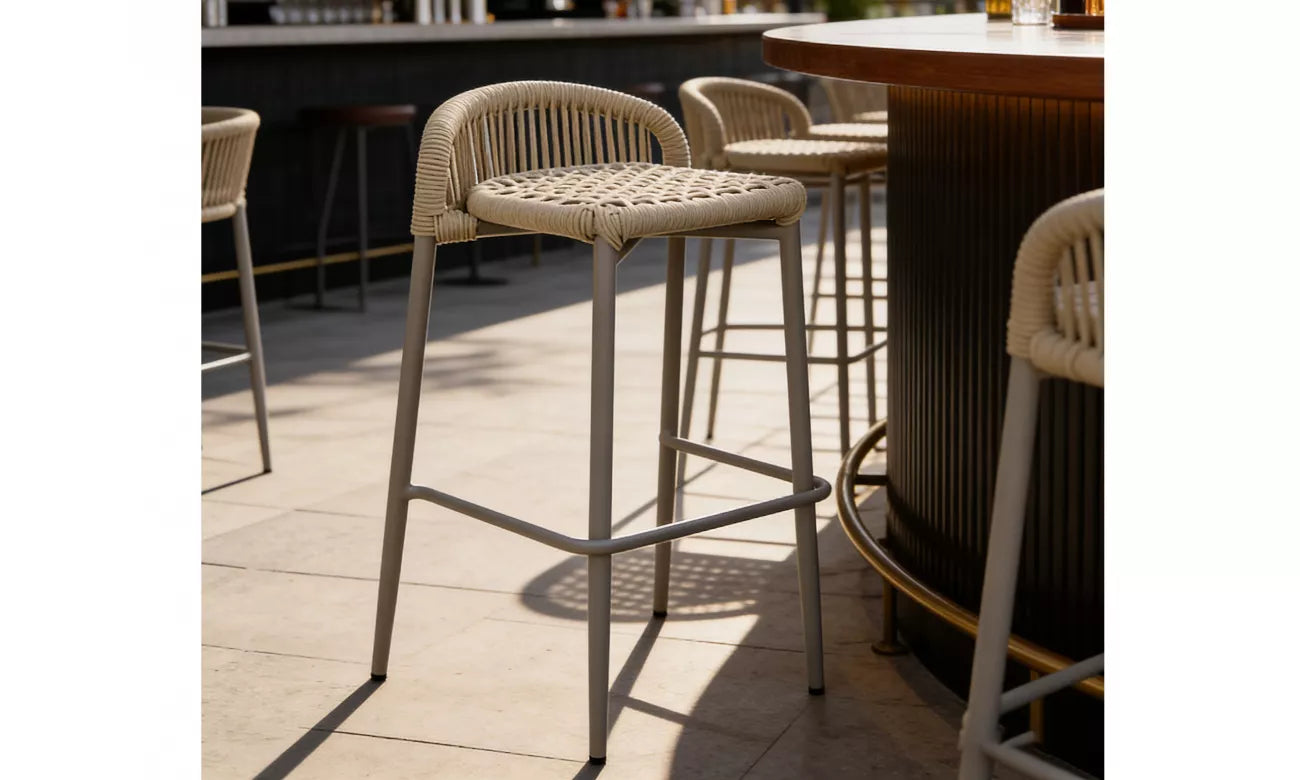 Kingston Outdoor Bar Stool - Set of 2- Champagne