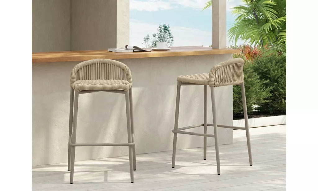 Kingston Outdoor Bar Stool - Set of 2- Champagne