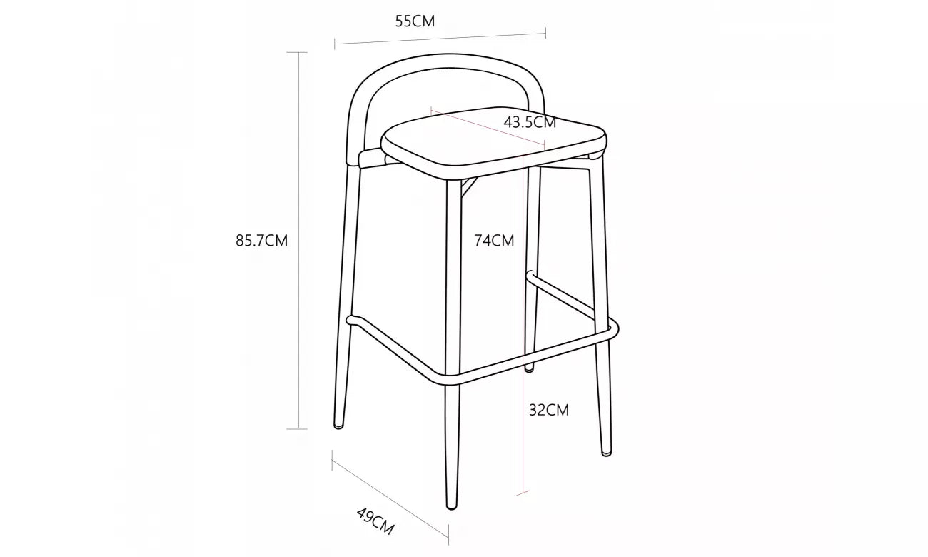 Kingston Outdoor Bar Stool - Set of 2- Lime
