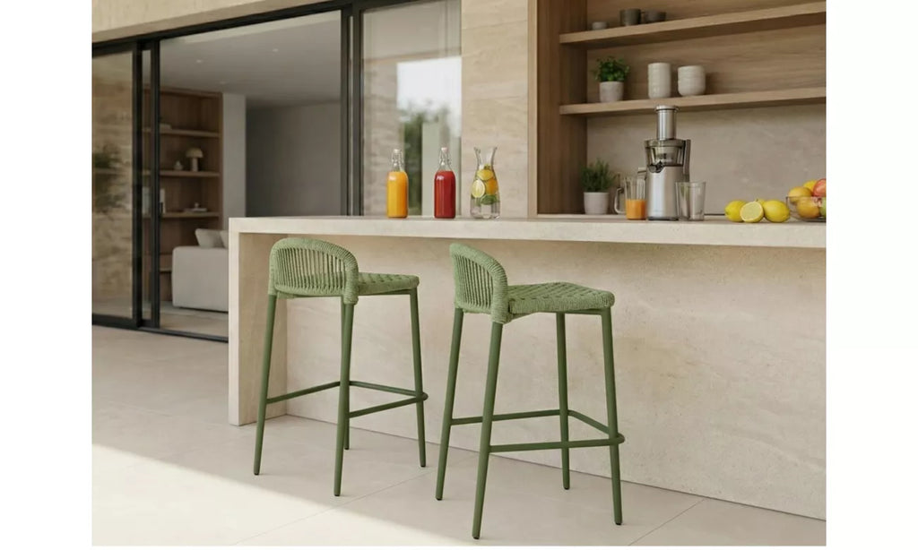 Kingston Outdoor Bar Stool - Set of 2- Lime