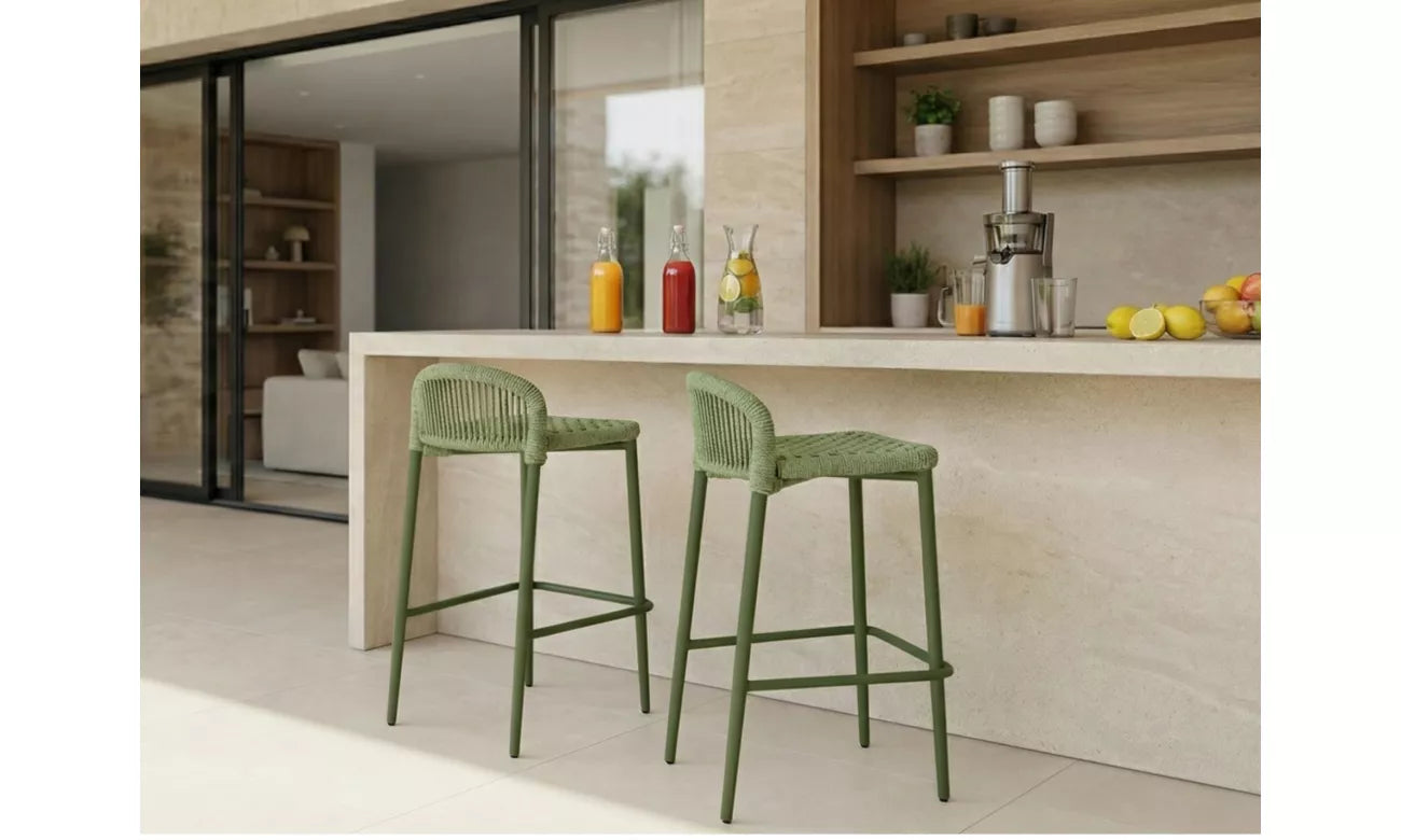 Kingston Outdoor Bar Stool - Set of 2- Lime