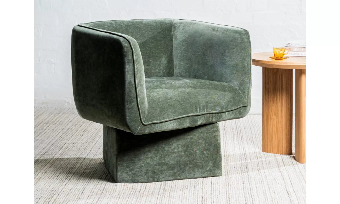 Lily Swivel Chair - Olive Green