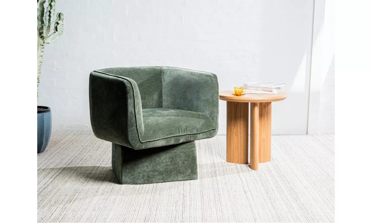 Lily Swivel Chair - Olive Green