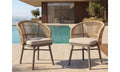 St George Outdoor Dining Chair - Set of 2-Champagne