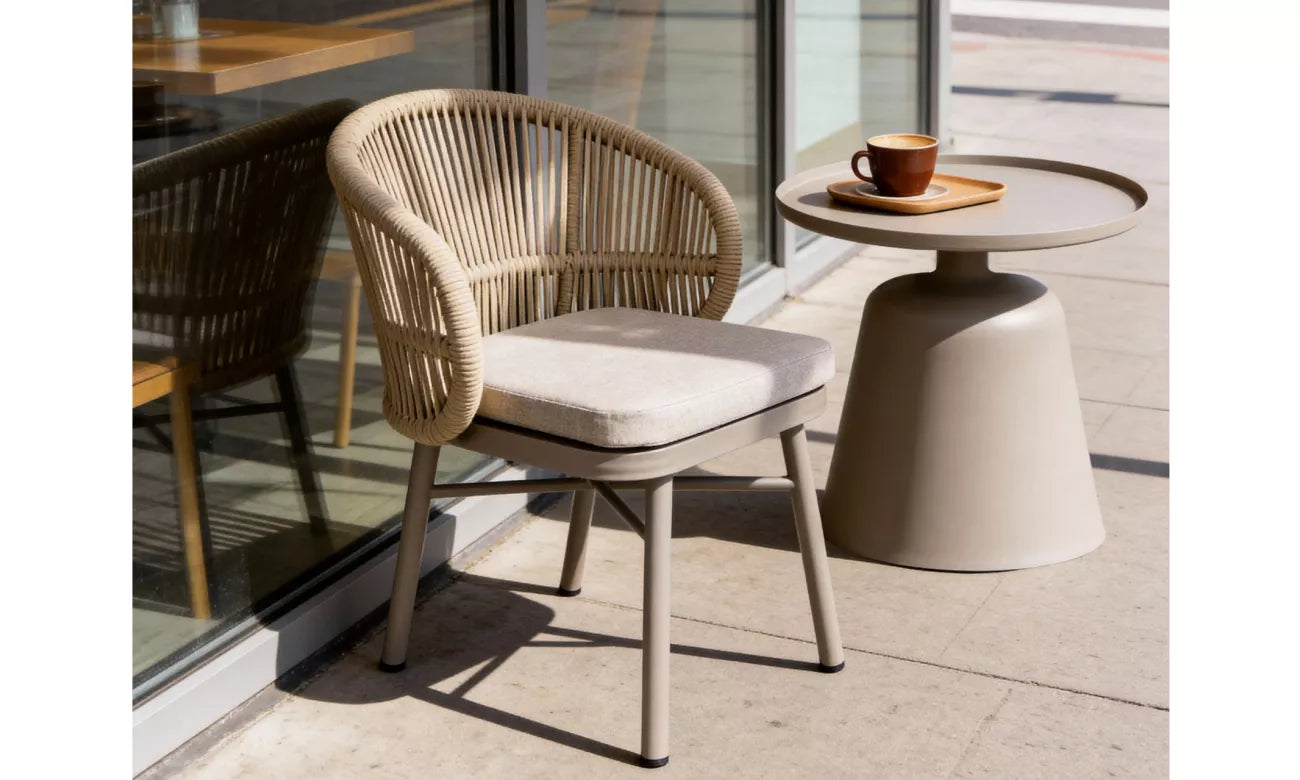 St George Outdoor Dining Chair - Set of 2-Champagne