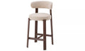 Pre Order: Ava Bar Stool - Set of 2- Beige/Walnut