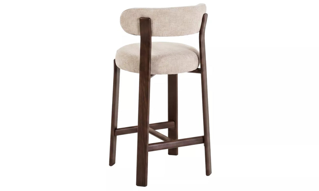 Pre Order: Ava Bar Stool - Set of 2- Beige/Walnut