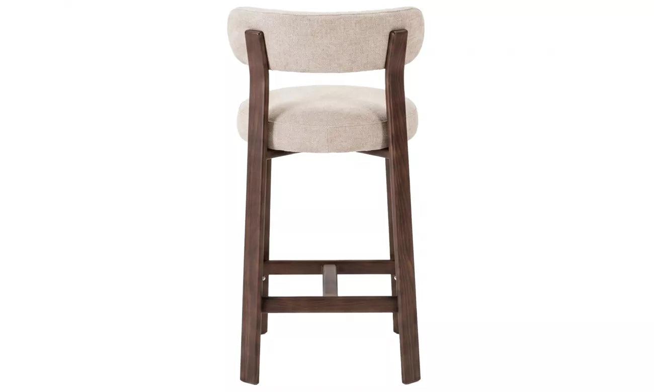 Pre Order: Ava Bar Stool - Set of 2- Beige/Walnut