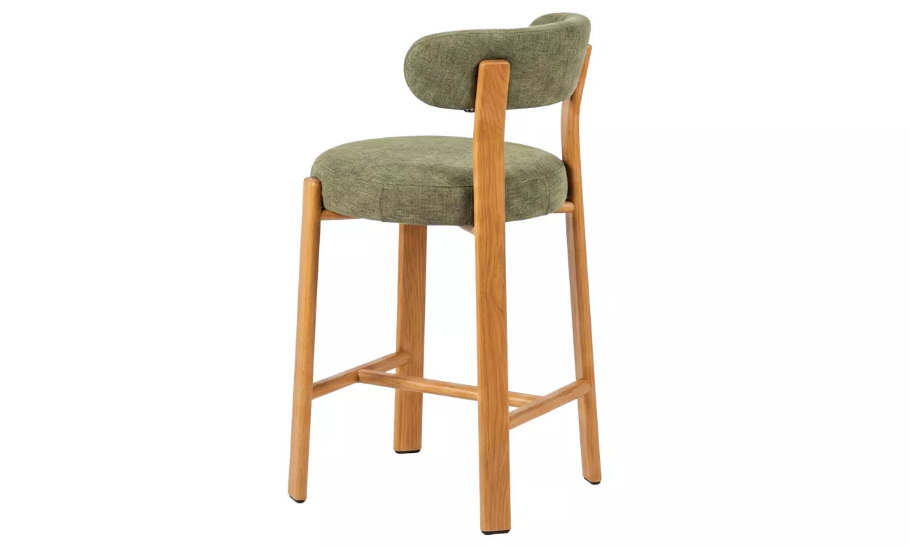 Pre Order: Ava Bar Stool - Set of 2- Olive/Natural