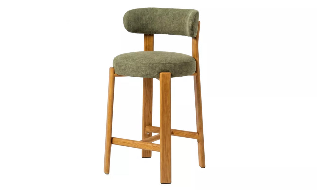 Pre Order: Ava Bar Stool - Set of 2- Olive/Natural