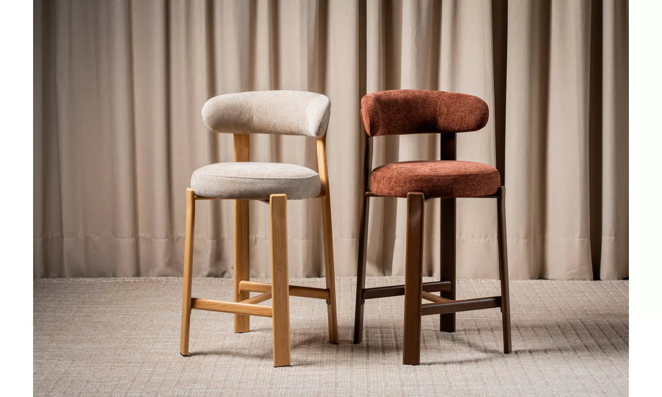 Pre Order: Ava Bar Stool - Set of 2- Beige/Natural