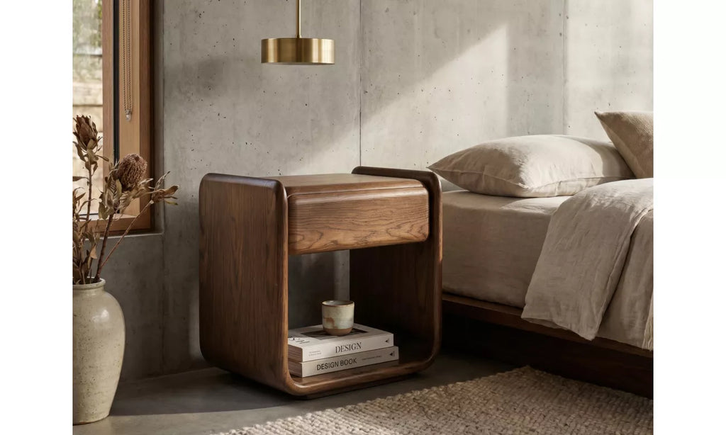 Pre Order: Luna Bedside Table - Walnut