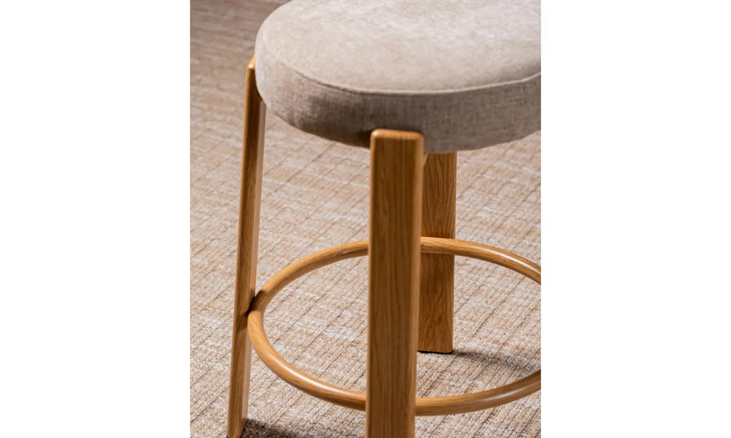 Bergen Bar Stool - Set of 2- Beige/Natural