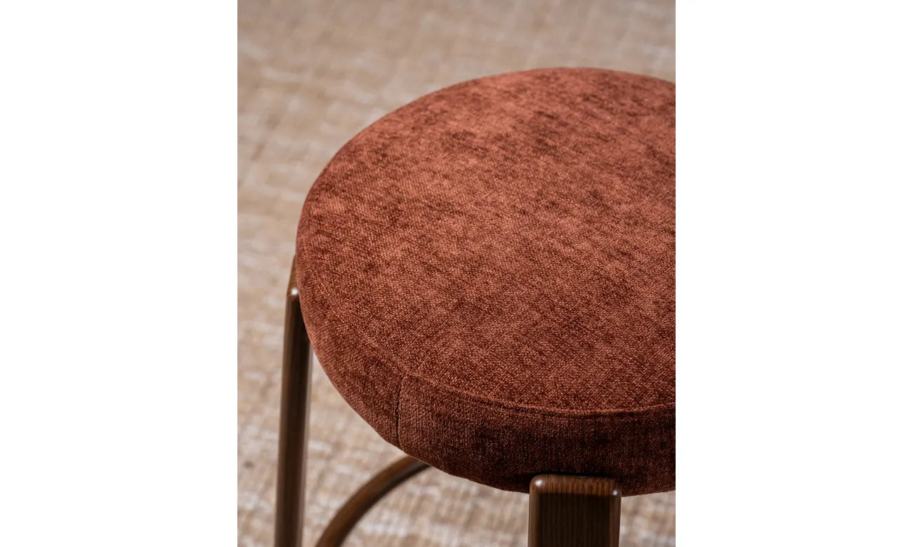 Pre Order: Bergen Bar Stool - Set of 2- Rust/Walnut