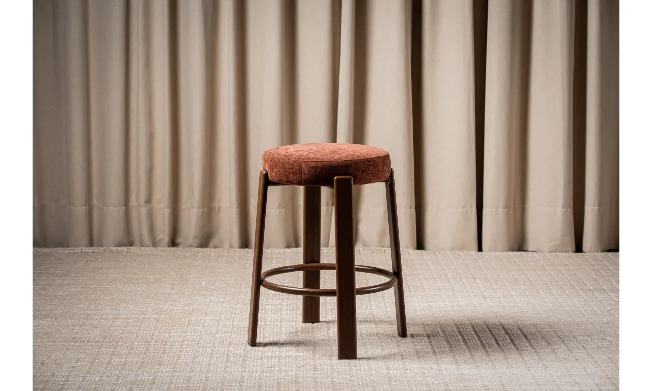 Pre Order: Bergen Bar Stool - Set of 2- Rust/Walnut
