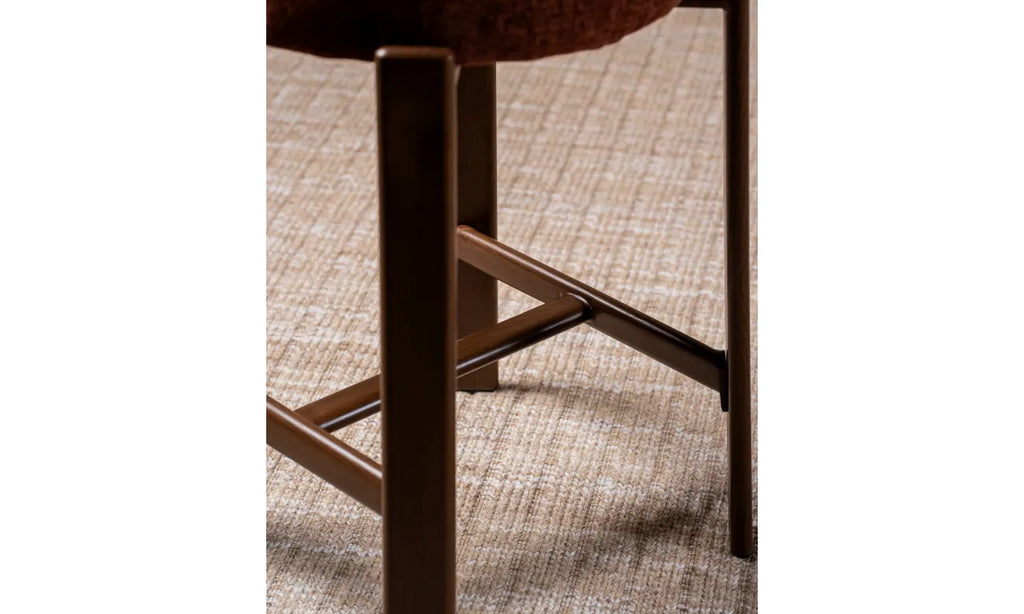 Ava Bar Stool - Set of 2- Rust/Walnut