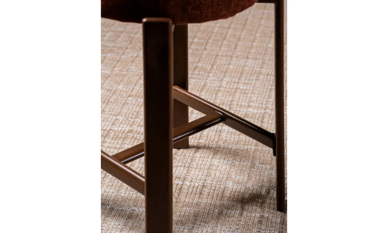 Ava Bar Stool - Set of 2- Rust/Walnut