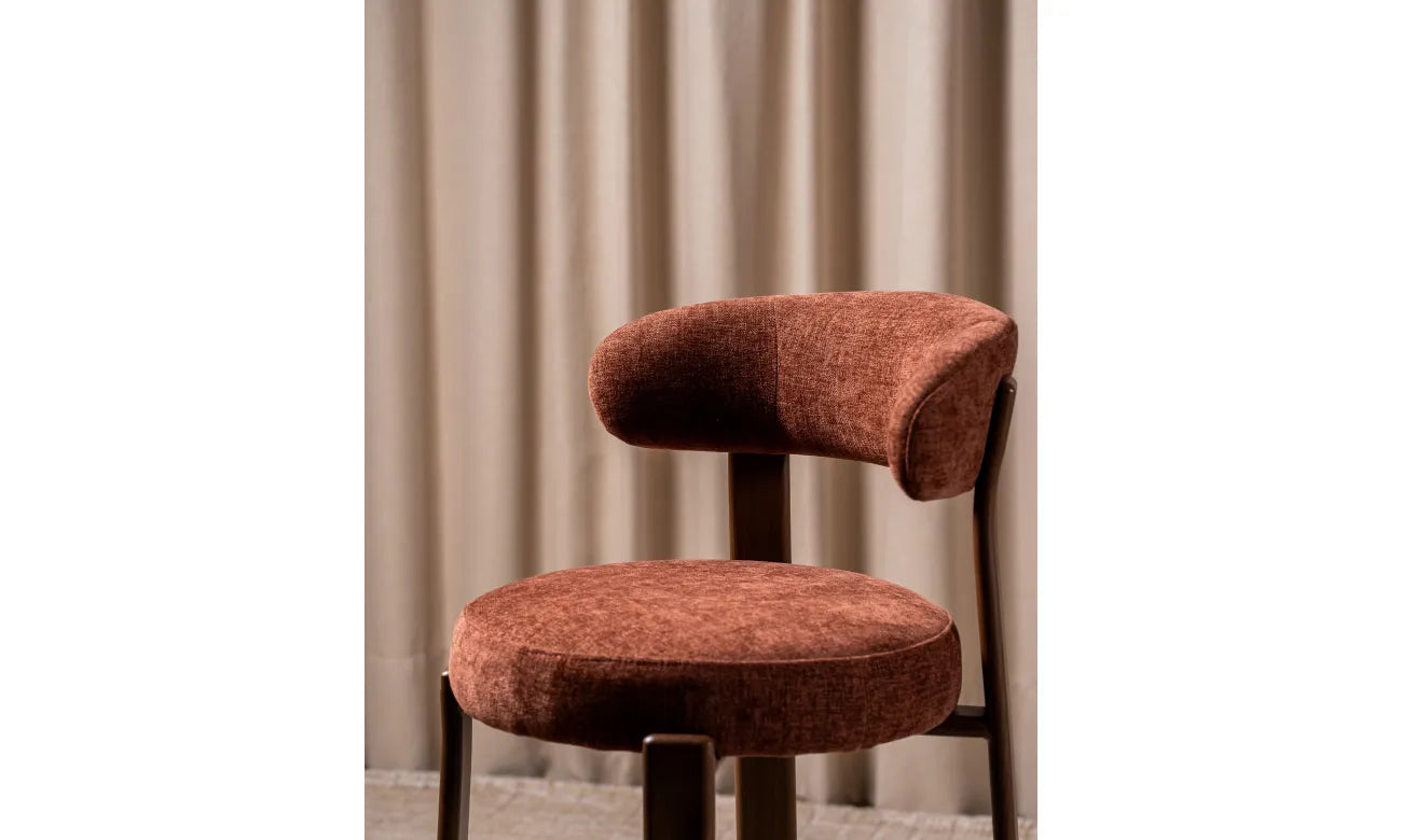 Ava Bar Stool - Set of 2- Rust/Walnut