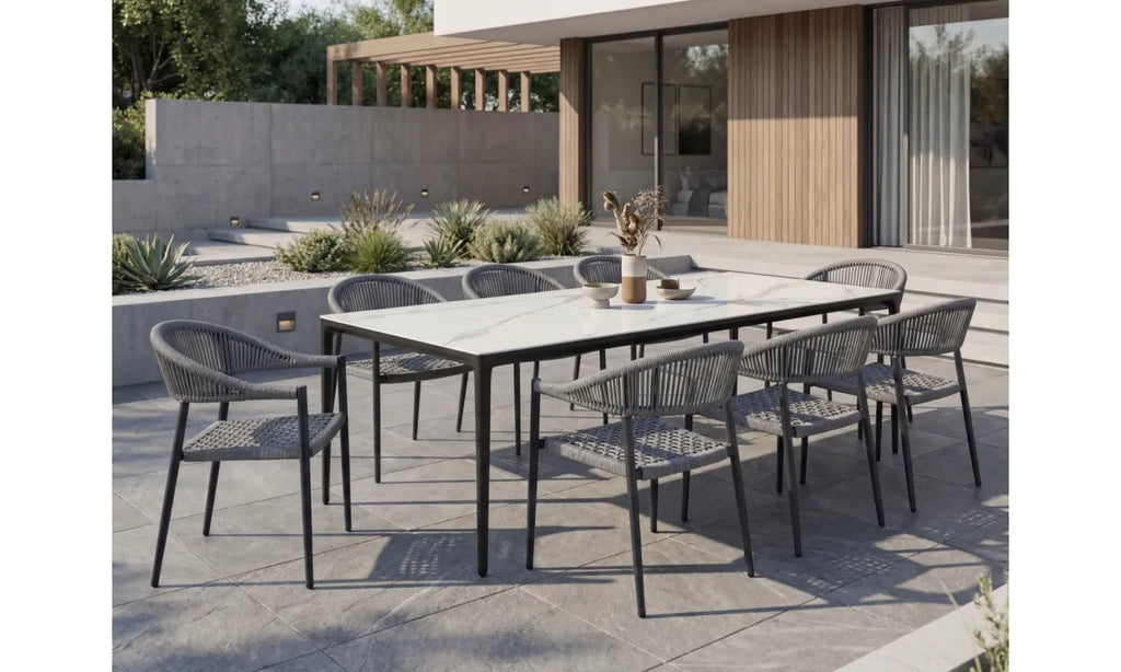 Tobago Outdoor Dining Chair - Set of 2- Charcoal
