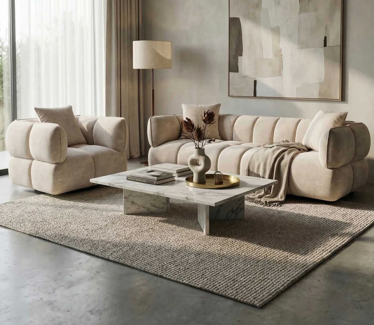 Dorothy 3 Seater Sofa - Beige