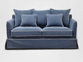 Henley 2 Seater Sofa - Navy with White piping