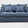 Pre Order: Henley 2.5 Seater Sofa - Navy with White piping