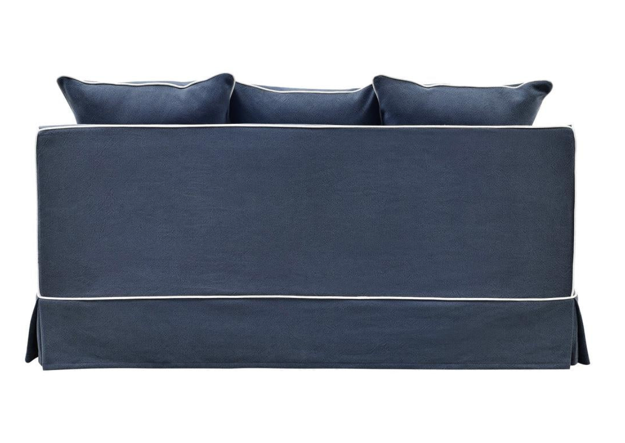 Pre Order: Henley 3 Seater Sofa - Navy with White piping