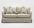 Pre Order: Henley 2.5 seater Sofa - Natural With White Piping