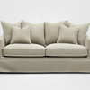Pre Order: Henley 2.5 seater Sofa - Natural With White Piping