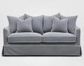 Pre Order: Henley 2.5 Seater Sofa - Grey with White piping
