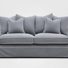Pre Order: Henley 2.5 Seater Sofa - Grey with White piping