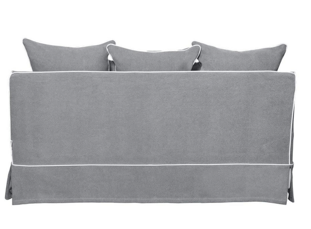 Pre Order: Henley 2.5 Seater Sofa - Grey with White piping