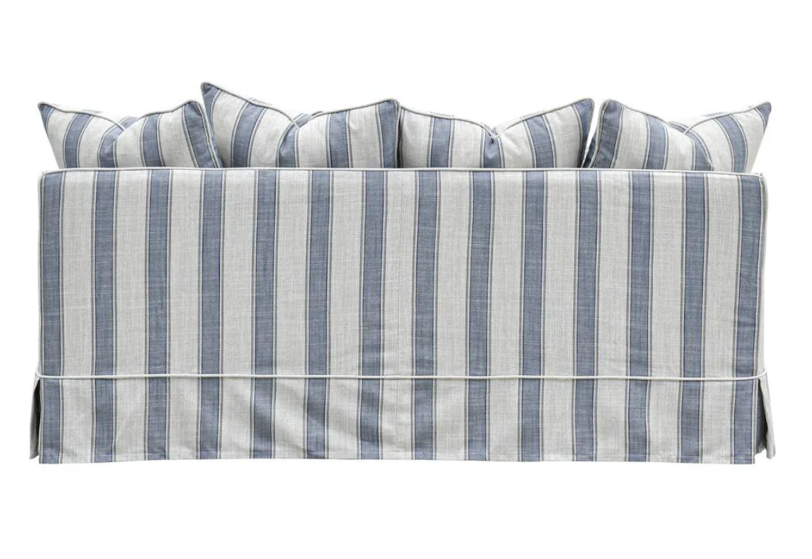 Pre Order: Henley 3 Seater Sofa - Sky Blue and White Stripe