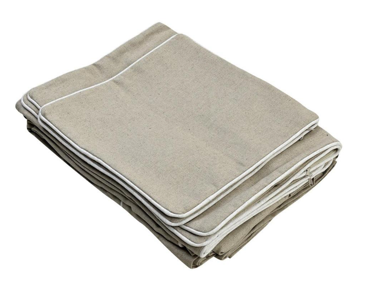 Pre Order: Henley 3 Seater Slip Cover - Natural with White Piping