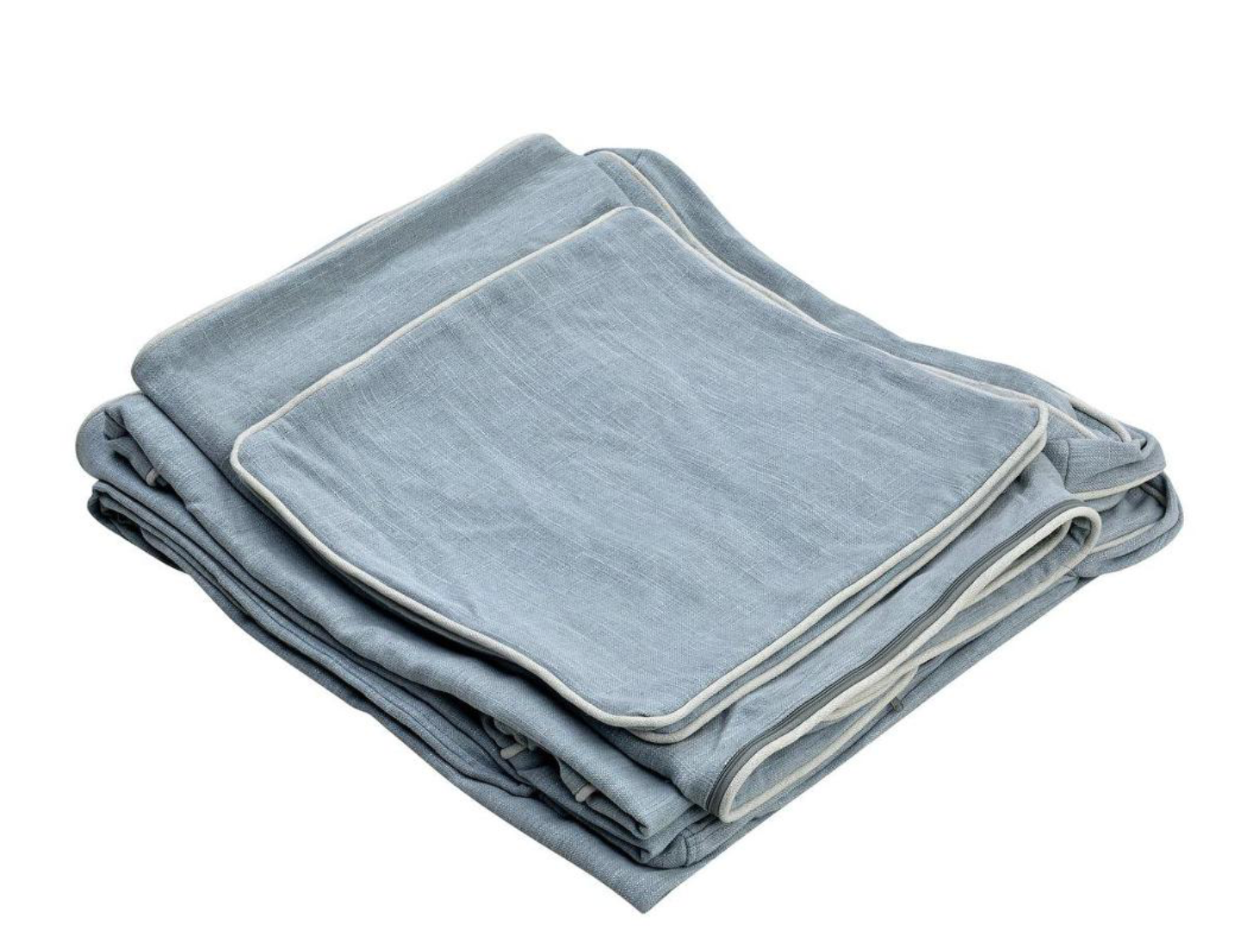 Henley 3 Seater Slip Cover - Blue with White Piping