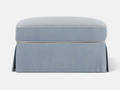 Pre Order: Henley Ottoman - Blue with White Piping