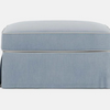 Pre Order: Henley Ottoman - Blue with White Piping