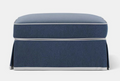 Pre Order: Henley Ottoman - Navy with White Piping
